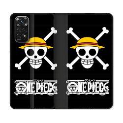 Housse Cuir Portefeuille Pour Xiaomi Redmi Note 11 / 11S Manga One Piece Tete de Mort