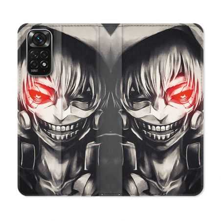 Housse Cuir Portefeuille Pour Xiaomi Redmi Note 11 / 11S Manga Tokyo Ghoul Kaneki Noir