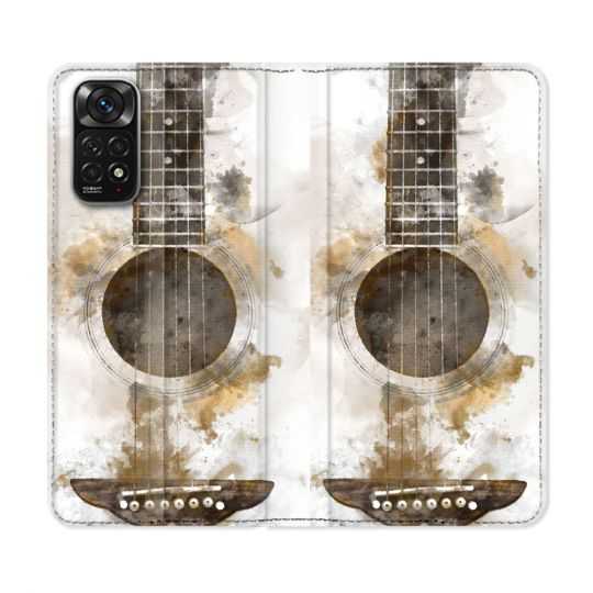 Housse Cuir Portefeuille Pour Xiaomi Redmi Note 11 / 11S Musique Guitare Tag