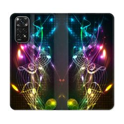 Housse Cuir Portefeuille Pour Xiaomi Redmi Note 11 / 11S Musique Partition Multicolore