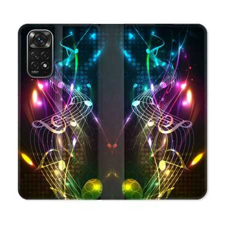 Housse Cuir Portefeuille Pour Xiaomi Redmi Note 11 / 11S Musique Partition Multicolore