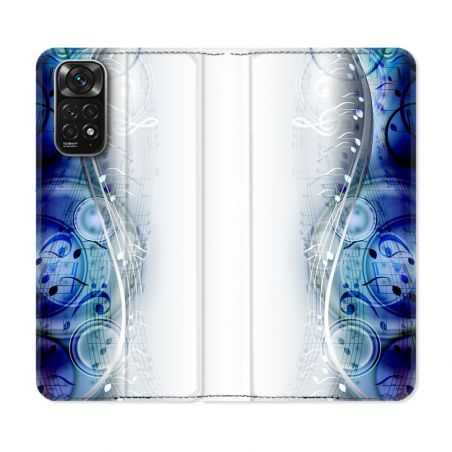 Housse Cuir Portefeuille Pour Xiaomi Redmi Note 11 / 11S Musique Partition Vague