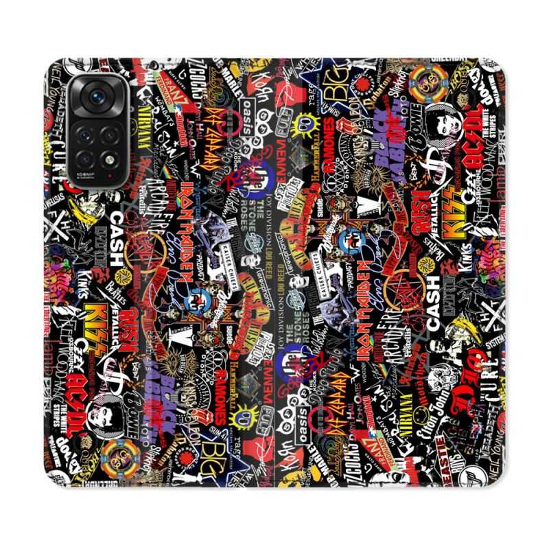 Housse Cuir Portefeuille Pour Xiaomi Redmi Note 11 / 11S Musique Rock Groupe