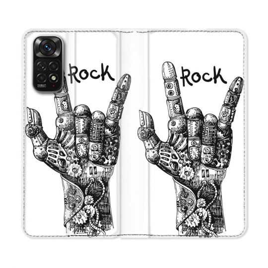 Housse Cuir Portefeuille Pour Xiaomi Redmi Note 11 / 11S Musique Rock Main