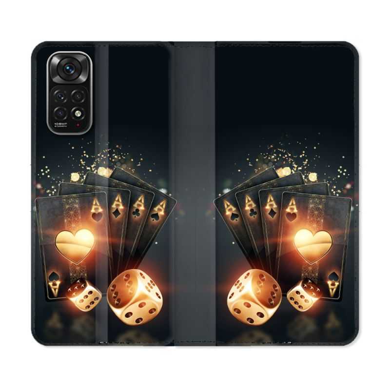 Housse Cuir Portefeuille Pour Xiaomi Redmi Note 11 / 11S Poker Des