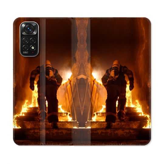 Housse Cuir Portefeuille Pour Xiaomi Redmi Note 11 / 11S Pompier Escalier