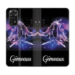 Housse Cuir Portefeuille Pour Xiaomi Redmi Note 11 / 11S Signe Zodiaque 2 Gémeaux