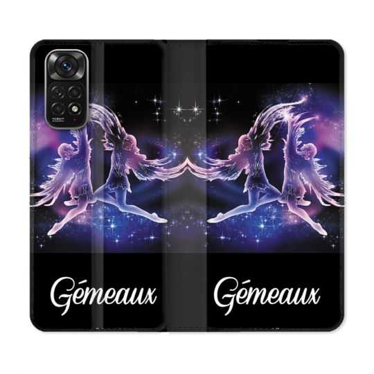 Housse Cuir Portefeuille Pour Xiaomi Redmi Note 11 / 11S Signe Zodiaque 2 Gémeaux