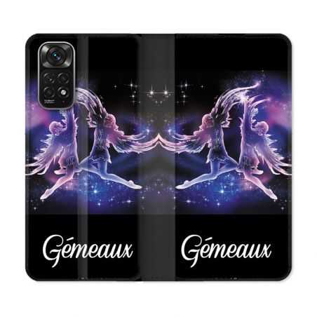 Housse Cuir Portefeuille Pour Xiaomi Redmi Note 11 / 11S Signe Zodiaque 2 Gémeaux