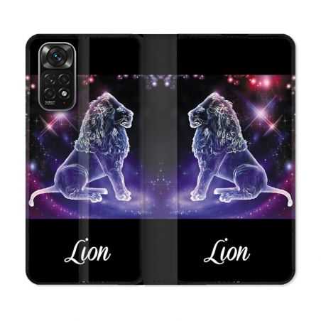Housse Cuir Portefeuille Pour Xiaomi Redmi Note 11 / 11S Signe Zodiaque 2 Lion