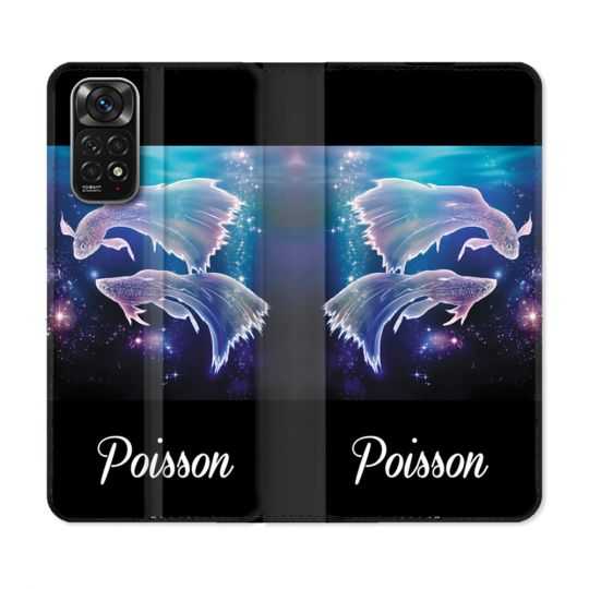 Housse Cuir Portefeuille Pour Xiaomi Redmi Note 11 / 11S Signe Zodiaque 2 Poisson