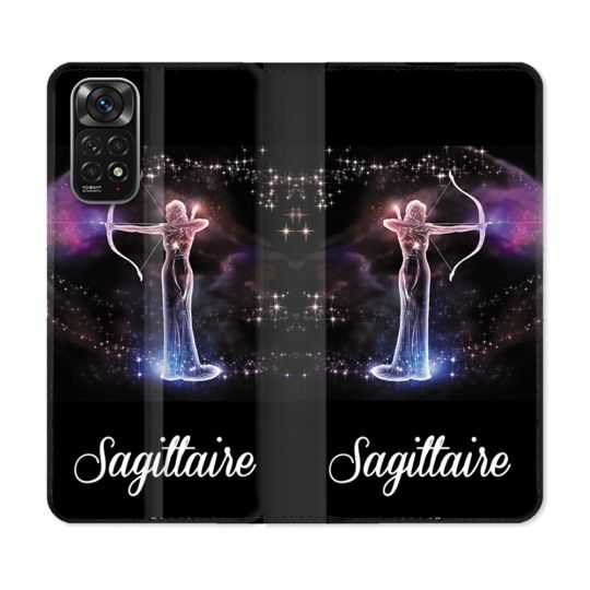 Housse Cuir Portefeuille Pour Xiaomi Redmi Note 11 / 11S Signe Zodiaque 2 Sagittaire