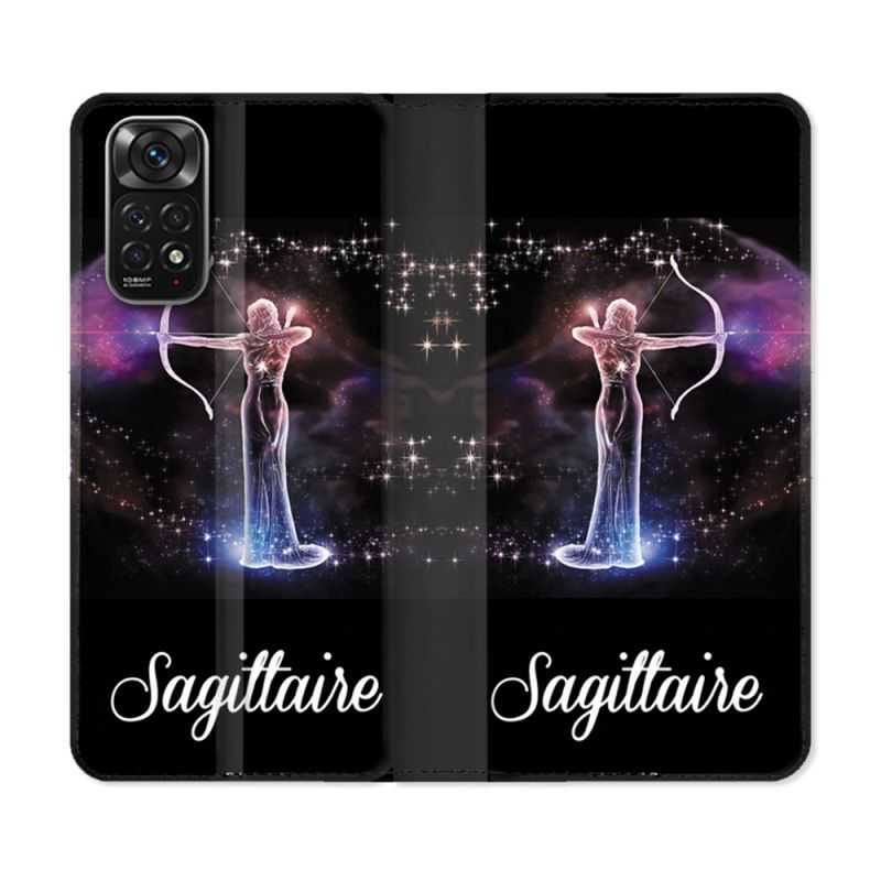 Housse Cuir Portefeuille Pour Xiaomi Redmi Note 11 / 11S Signe Zodiaque 2 Sagittaire