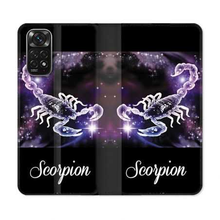 Housse Cuir Portefeuille Pour Xiaomi Redmi Note 11 / 11S Signe Zodiaque 2 Scorpion