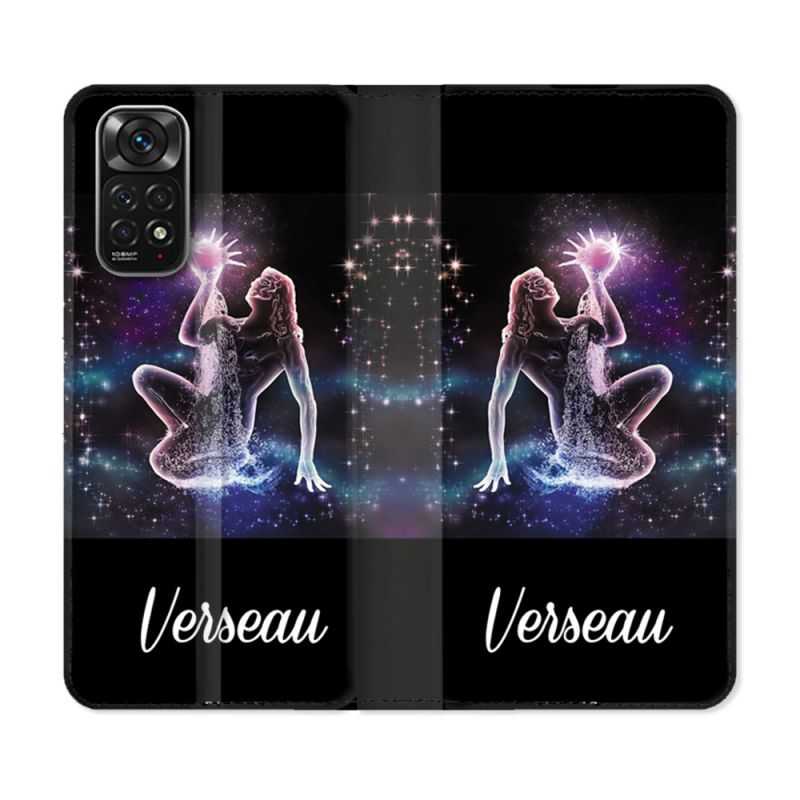 Housse Cuir Portefeuille Pour Xiaomi Redmi Note 11 / 11S Signe Zodiaque 2 Verseau