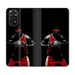 Housse Cuir Portefeuille Pour Xiaomi Redmi Note 11 / 11S Sport Basketeur