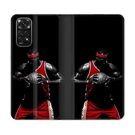 Housse Cuir Portefeuille Pour Xiaomi Redmi Note 11 / 11S Sport Basketeur