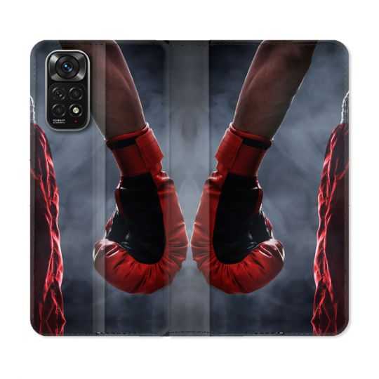 Housse Cuir Portefeuille Pour Xiaomi Redmi Note 11 / 11S Sport Boxe Gant Rouge