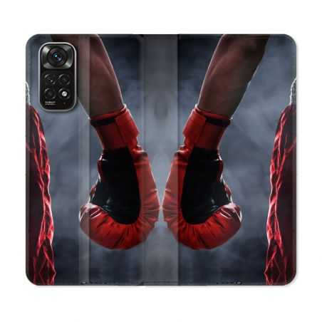 Housse Cuir Portefeuille Pour Xiaomi Redmi Note 11 / 11S Sport Boxe Gant Rouge