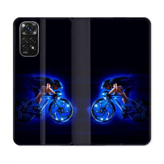 Housse Cuir Portefeuille Pour Xiaomi Redmi Note 11 / 11S Sport Cyclisme Bleu