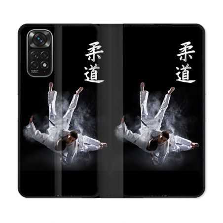Housse Cuir Portefeuille Pour Xiaomi Redmi Note 11 / 11S Sport Judo Noir