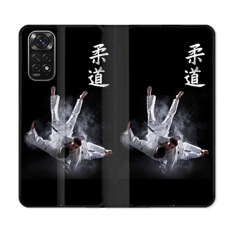 Housse Cuir Portefeuille Pour Xiaomi Redmi Note 11 / 11S Sport Judo Noir