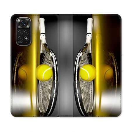 Housse Cuir Portefeuille Pour Xiaomi Redmi Note 11 / 11S Sport Tennis Reflet