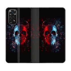 Housse Cuir Portefeuille Pour Xiaomi Redmi Note 11 / 11S Tete de Mort Deflagration