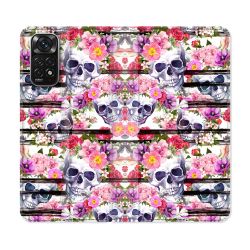 Housse Cuir Portefeuille Pour Xiaomi Redmi Note 11 / 11S Tete de Mort Pattern