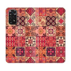 Housse Cuir Portefeuille Pour Xiaomi Redmi Note 11 / 11S Texture Carreau Ciment Rouge