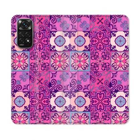 Housse Cuir Portefeuille Pour Xiaomi Redmi Note 11 / 11S Texture Carreau Ciment Violet