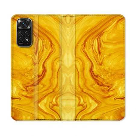 Housse Cuir Portefeuille Pour Xiaomi Redmi Note 11 / 11S Texture Marbre Jaune