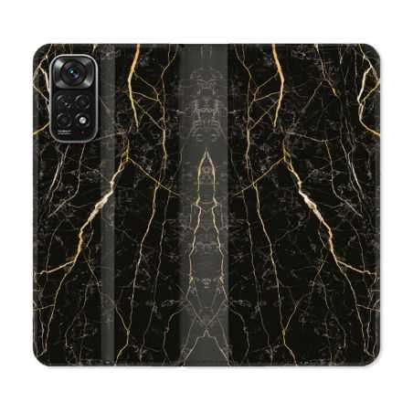 Housse Cuir Portefeuille Pour Xiaomi Redmi Note 11 / 11S Texture Marbre Noir