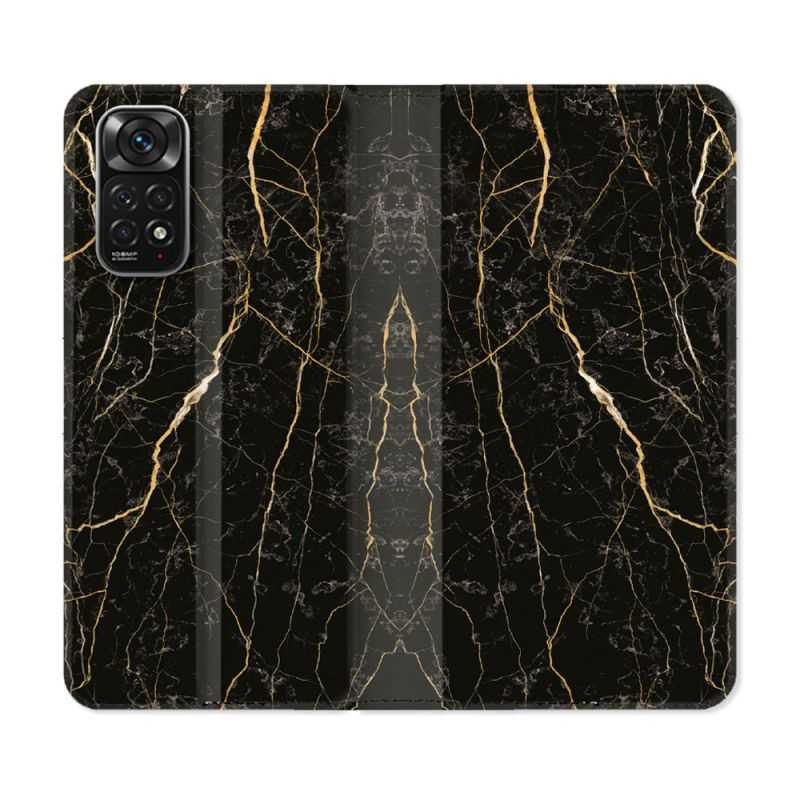 Housse Cuir Portefeuille Pour Xiaomi Redmi Note 11 / 11S Texture Marbre Noir