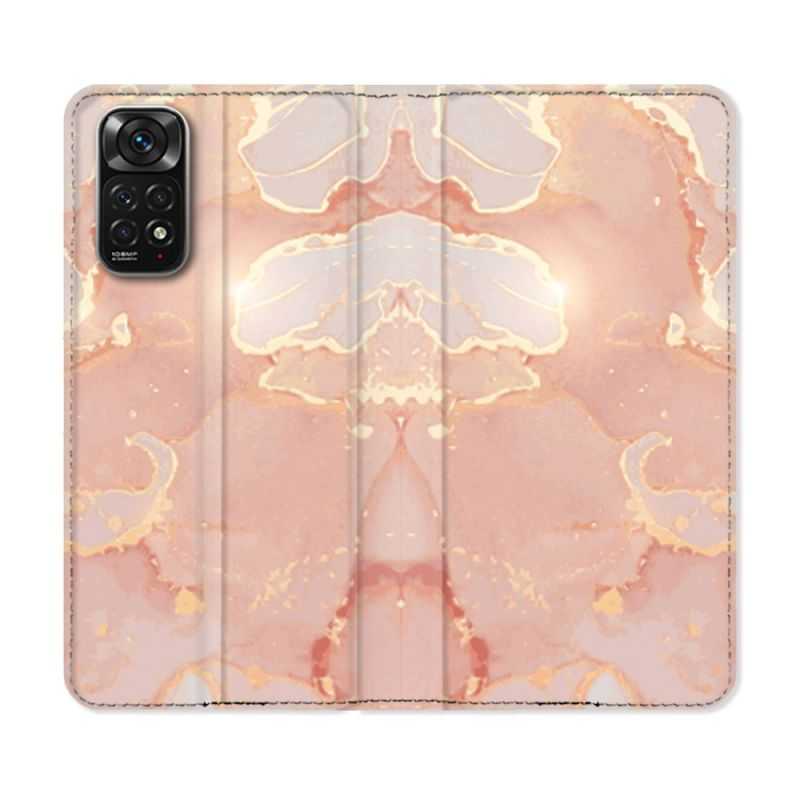 Housse Cuir Portefeuille Pour Xiaomi Redmi Note 11 / 11S Texture Marbre Rose