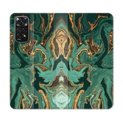 Housse Cuir Portefeuille Pour Xiaomi Redmi Note 11 / 11S Texture Marbre Vert