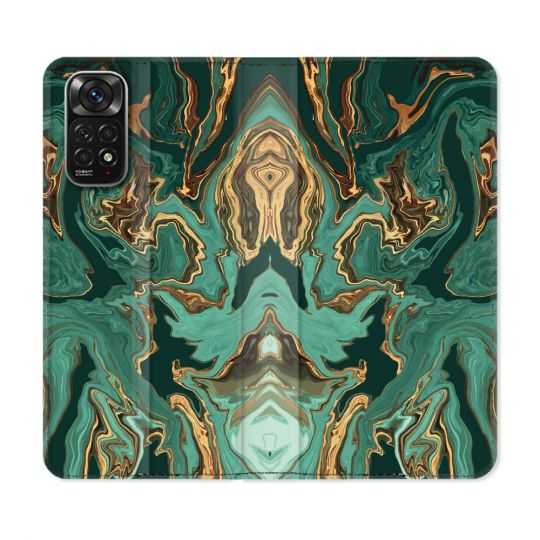 Housse Cuir Portefeuille Pour Xiaomi Redmi Note 11 / 11S Texture Marbre Vert