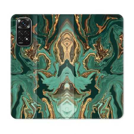 Housse Cuir Portefeuille Pour Xiaomi Redmi Note 11 / 11S Texture Marbre Vert