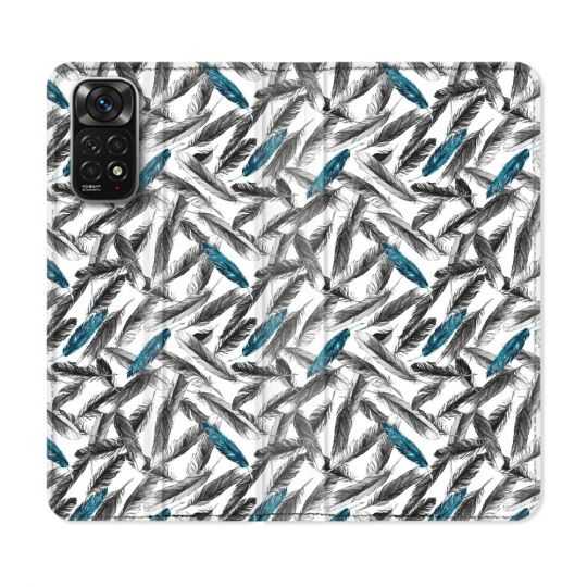 Housse Cuir Portefeuille Pour Xiaomi Redmi Note 11 / 11S Texture Plume Canard