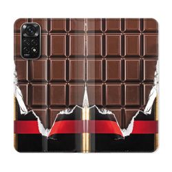 Housse Cuir Portefeuille Pour Xiaomi Redmi Note 11 / 11S Texture Trompe Oeil Chocolat