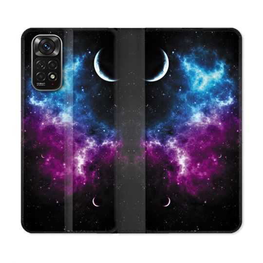 Housse Cuir Portefeuille Pour Xiaomi Redmi Note 11 / 11S Univers Bleu Violet