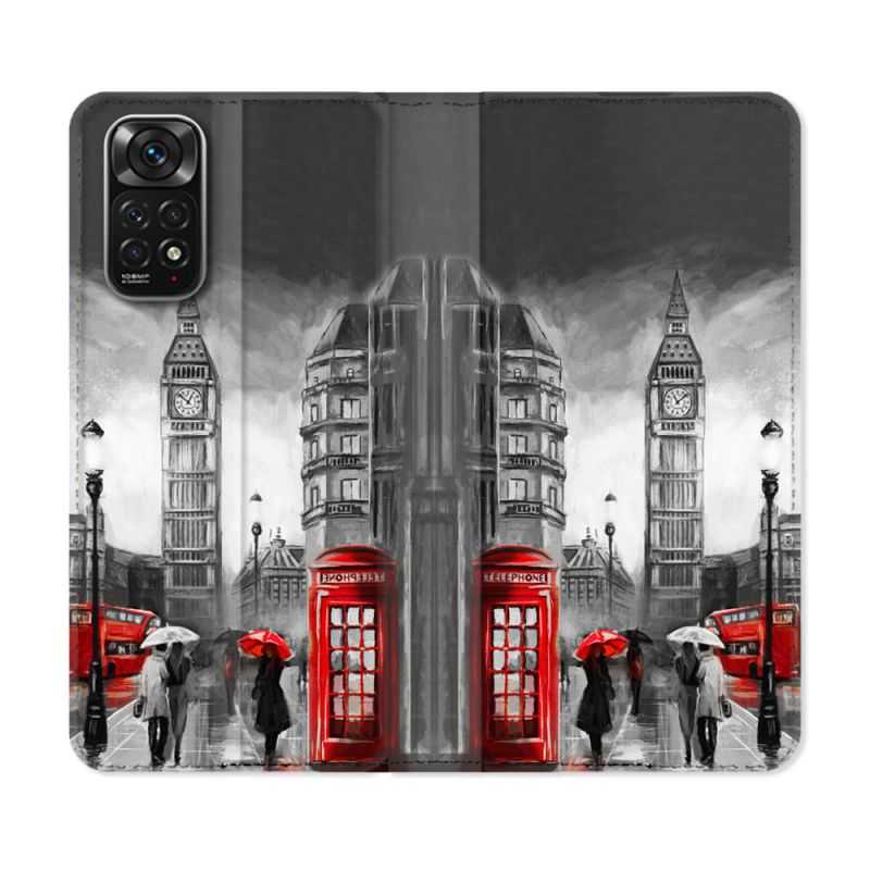 Housse Cuir Portefeuille Pour Xiaomi Redmi Note 11 / 11S Voyage Angleterre Londres Vintage