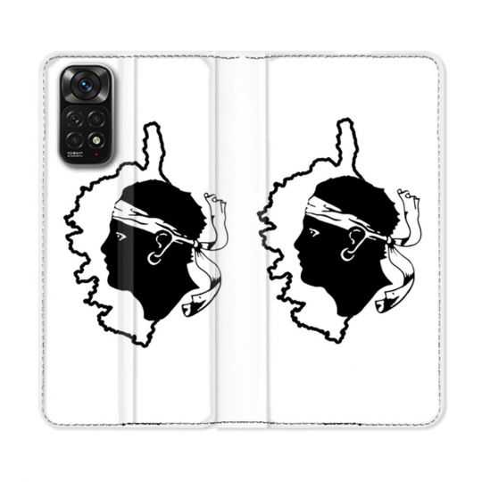 Housse Cuir Portefeuille Pour Xiaomi Redmi Note 11 / 11S Voyage Corse Blanc