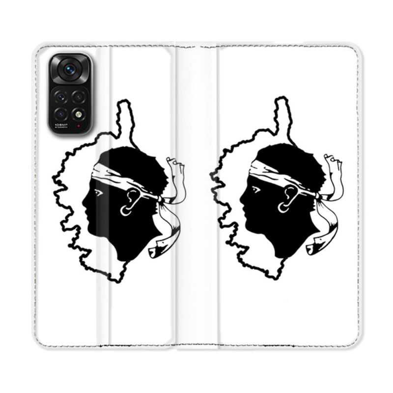 Housse Cuir Portefeuille Pour Xiaomi Redmi Note 11 / 11S Voyage Corse Blanc
