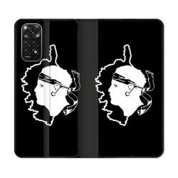 Housse Cuir Portefeuille Pour Xiaomi Redmi Note 11 / 11S Voyage Corse Noir