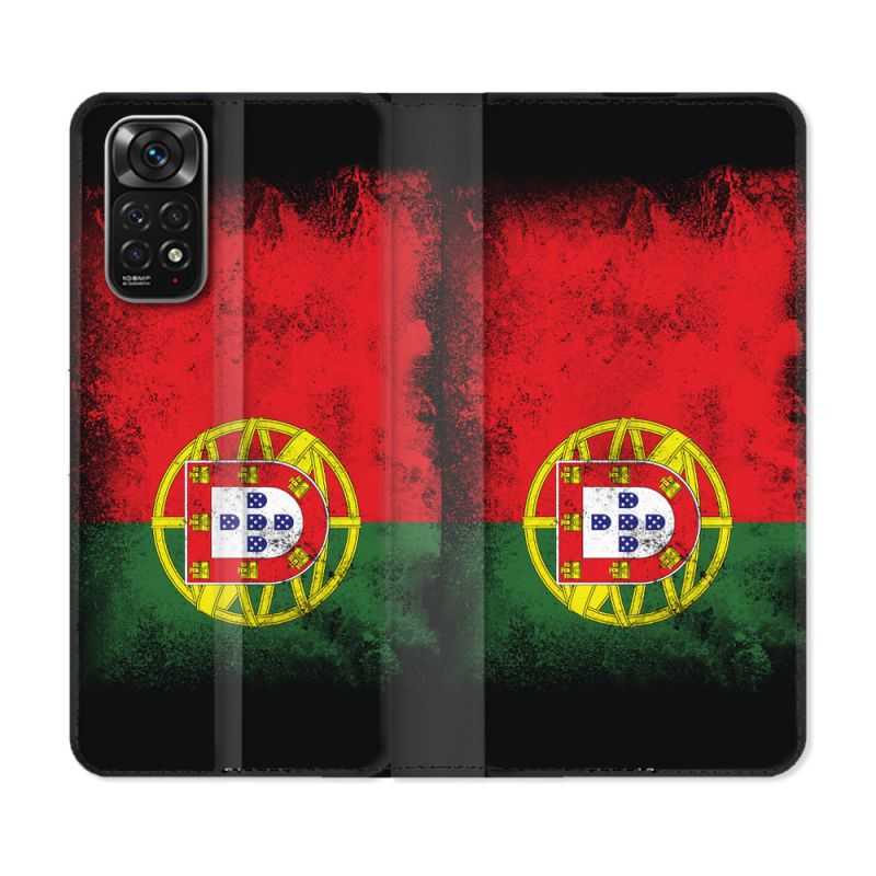 Housse Cuir Portefeuille Pour Xiaomi Redmi Note 11 / 11S Voyage Portugal Drapeau