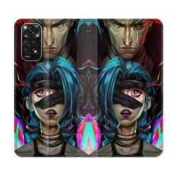 Housse Cuir Portefeuille Pour Xiaomi Redmi Note 11 / 11S Arcane Jynx Bleu