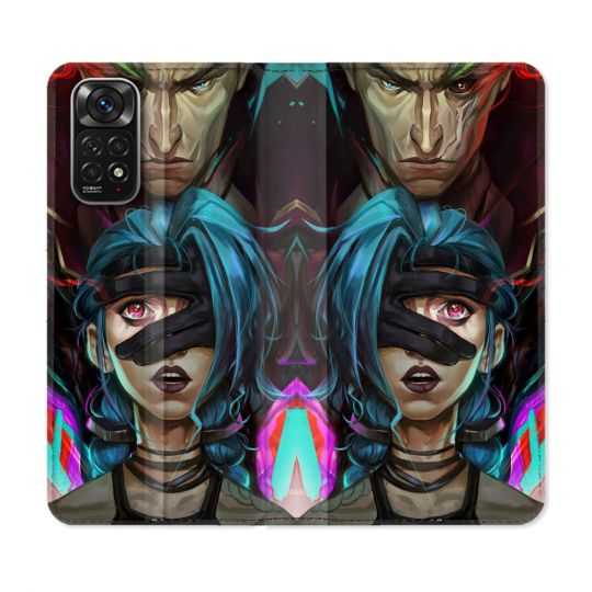 Housse Cuir Portefeuille Pour Xiaomi Redmi Note 11 / 11S Arcane Jynx Bleu