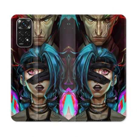 Housse Cuir Portefeuille Pour Xiaomi Redmi Note 11 / 11S Arcane Jynx Bleu