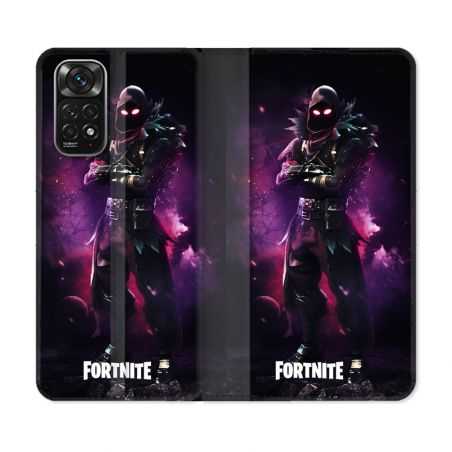 Housse Cuir Portefeuille Pour Xiaomi Redmi Note 11 / 11S Fortnite Raven